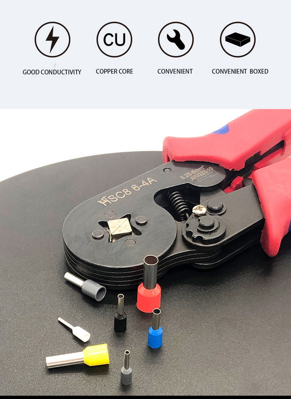 100gab. VE0306 VE0308 VE0310 izolētas uzgaļi Cauruļveida iepriekš izolēta gofrētā stieple auksti spiesta Eiropas adatas spaile