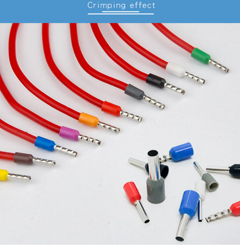 100gab. VE0306 VE0308 VE0310 izolētas uzgaļi Cauruļveida iepriekš izolēta gofrētā stieple auksti spiesta Eiropas adatas spaile