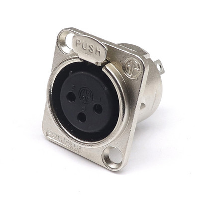 HF XLR 3pin Muški Ženski Panel Audio Mikrofon Jack Utični konektor Crno srebrna YS145BG YS146BG Bakreni kontakt XLR Metalna utičnica