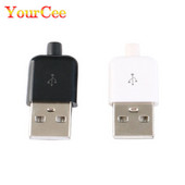 10PCS DIY USB 2.0 konektor utikač muški A tip 4 pinski sklop adapter utičnica vrsta lemljenja crna plastična školjka za podatkovnu vezu