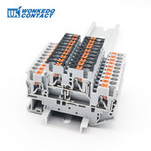 5Pcs PTTB 2.5-PV dvostruka razina Equipotential Bonder Push-In terminalna žica Električni konektor Din rail terminalni blok PTTB2.5