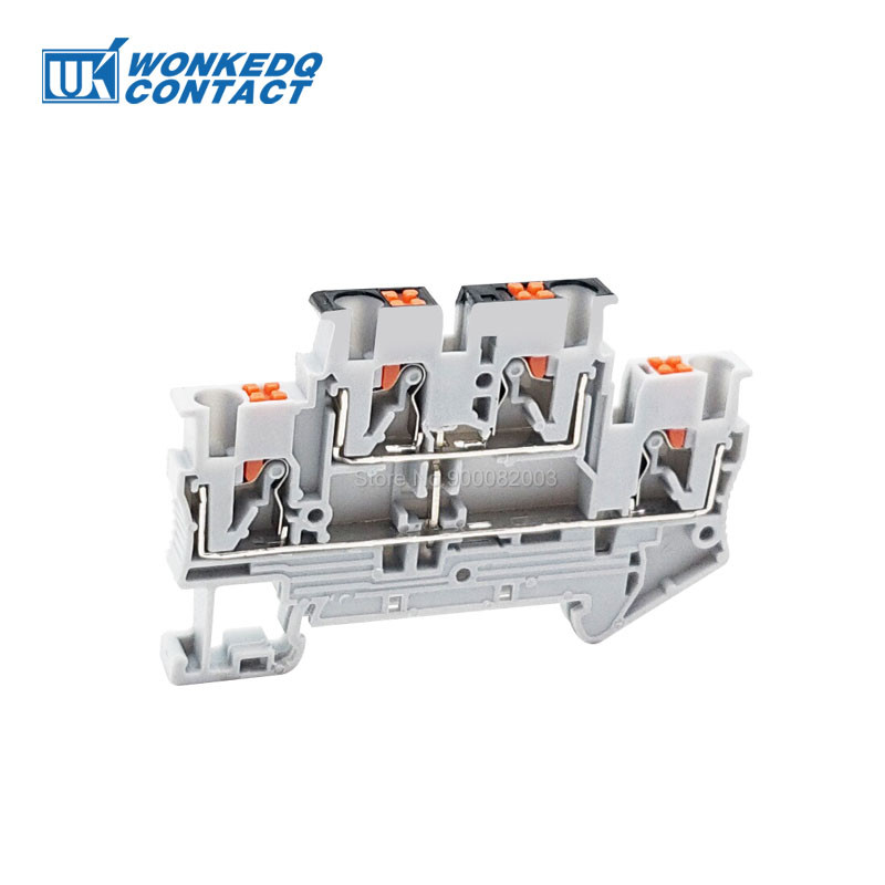 5Pcs PTTB 2.5-PV dvostruka razina Equipotential Bonder Push-In terminalna žica Električni konektor Din rail terminalni blok PTTB2.5