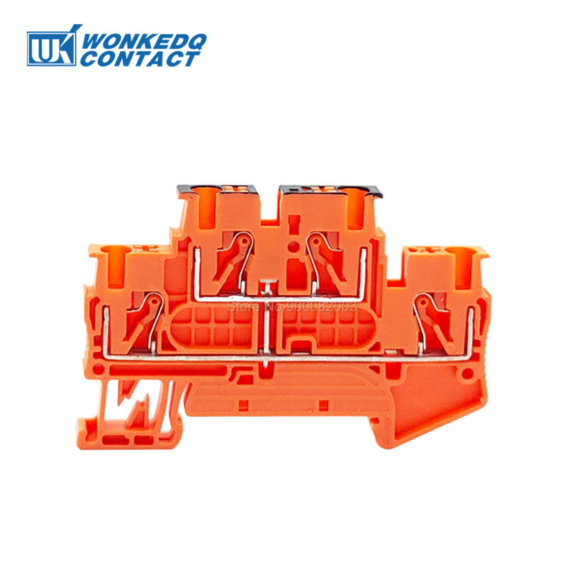 5Pcs PTTB 2.5-PV dvostruka razina Equipotential Bonder Push-In terminalna žica Električni konektor Din rail terminalni blok PTTB2.5