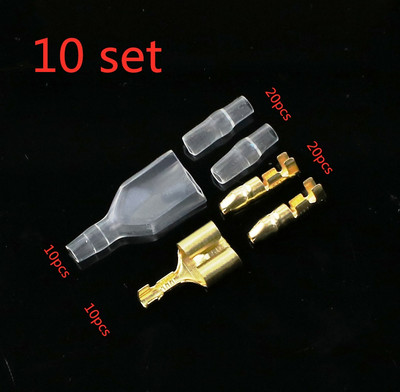 10/20/50 komplekti 4.0 ložu spailes automašīnas elektrības vadu savienotāja diametrs 4 mm vīrišķais + mātīte 1:2 caurspīdīgs apvalks