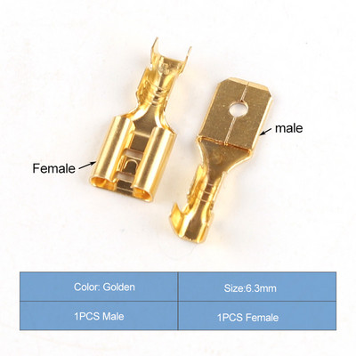 50/100 set 2,8/4,8/6,3 mm ženski muški lopatasti konektor za stezaljku za hladno stezanje zvučnika automobila Set konektora za električne žice