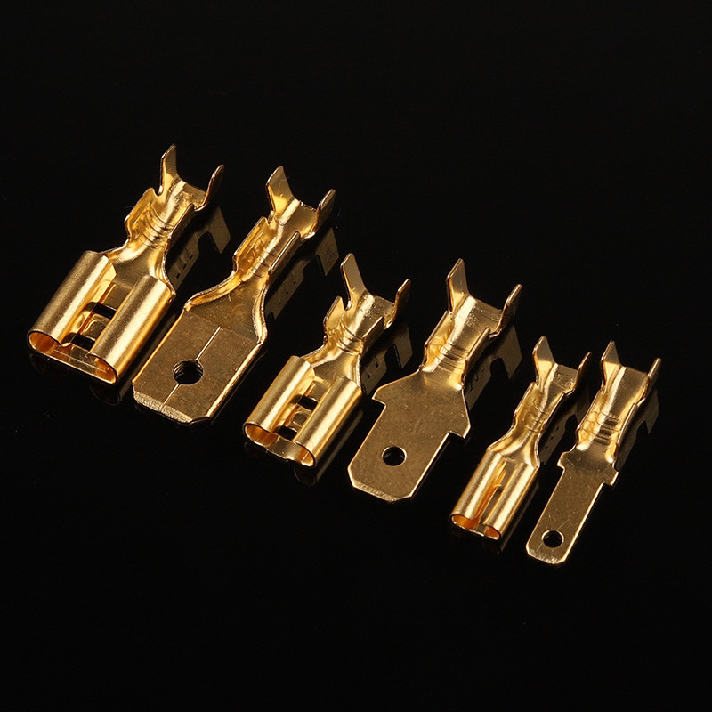 50/100 set 2,8/4,8/6,3 mm ženski muški lopatasti konektor za stezaljku za hladno stezanje zvučnika automobila Set konektora za električne žice