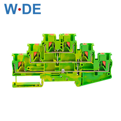 1 gabals PT2.5-3L-PE Din sliedes spaiļu bloks PE tips elektriskais savienotājs trīsslāņu atsperes savienojuma zemējums spaiļu bloks
