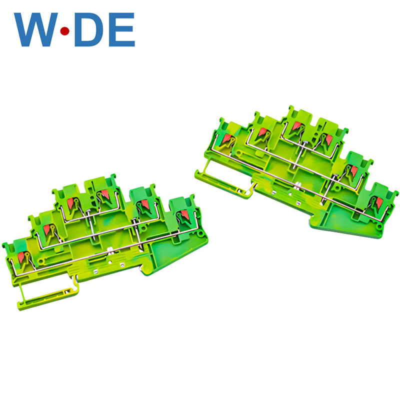 1 gabals PT2.5-3L-PE Din sliedes spaiļu bloks PE tips elektriskais savienotājs trīsslāņu atsperes savienojuma zemējums spaiļu bloks