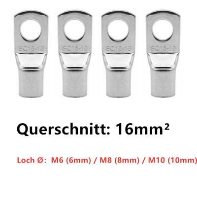 10/20 KOM 6-35 mm2 pokositreni bakreni prsten za kabelsku papučicu, stezaljke za stezanje baterije, konektori za zavarivanje