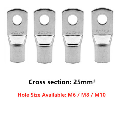 10/20 KOM 6-35 mm2 pokositreni bakreni prsten za kabelsku papučicu, stezaljke za stezanje baterije, konektori za zavarivanje