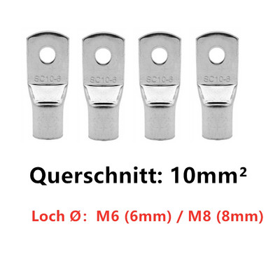 10/20 KOM 6-35 mm2 pokositreni bakreni prsten za kabelsku papučicu, stezaljke za stezanje baterije, konektori za zavarivanje