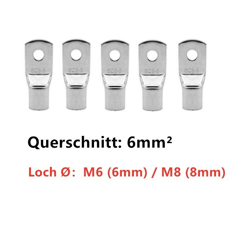 10/20 KOM 6-35 mm2 pokositreni bakreni prsten za kabelsku papučicu, stezaljke za stezanje baterije, konektori za zavarivanje