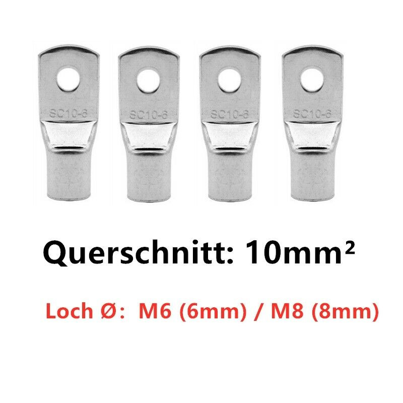 10/20 KOM 6-35 mm2 pokositreni bakreni prsten za kabelsku papučicu, stezaljke za stezanje baterije, konektori za zavarivanje