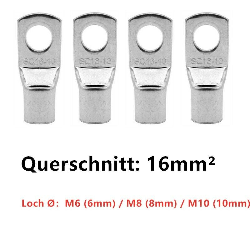 10/20 KOM 6-35 mm2 pokositreni bakreni prsten za kabelsku papučicu, stezaljke za stezanje baterije, konektori za zavarivanje