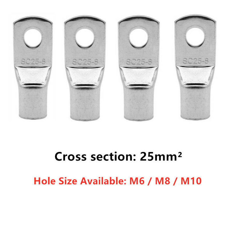 10/20 KOM 6-35 mm2 pokositreni bakreni prsten za kabelsku papučicu, stezaljke za stezanje baterije, konektori za zavarivanje