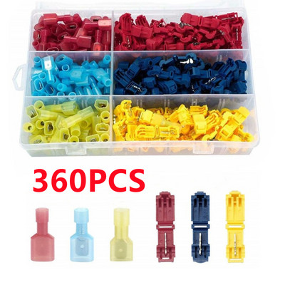 90/480 kom T Tap Tip Električni konektor Terminal Brzi konektori električnih kabela Snap Splice Lock Wire Terminal Crimp Splice