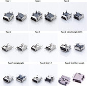 10/30 komada 9 tipova Mini USB konektor B tipa USB 2.0 utičnica 5pin SMT DIP PCB ploča Sink 1.7 USB utičnica ženski utičnica 2.0