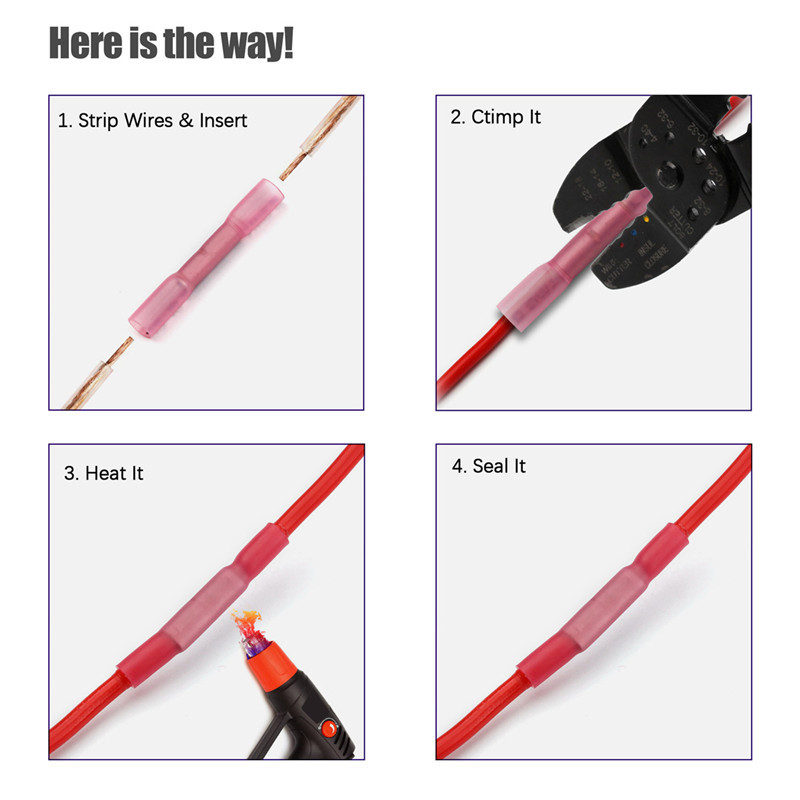 10/20/25/50PCS Termoskupljajući terminal izoliran čeonim električnim spojnim žicama Konektori Kabelski spojni terminalni konektor AWG 22-10