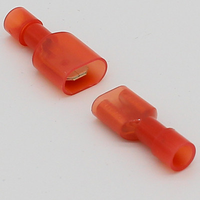 20 gab 6,3 MM vīriešu un sieviešu automašīnas pilnībā izolēta lāpstas gofrēšanas savienotāja spailes Autovadu spailes