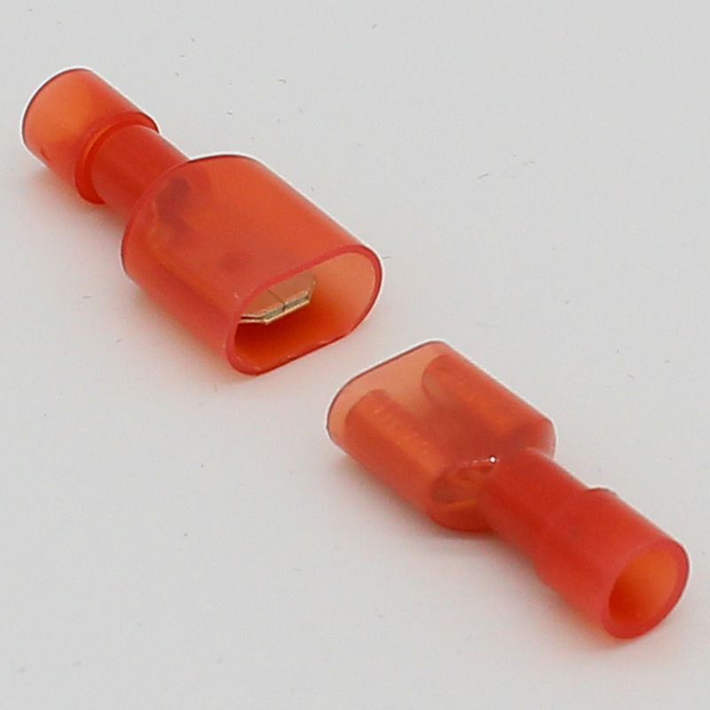 20 gab 6,3 MM vīriešu un sieviešu automašīnas pilnībā izolēta lāpstas gofrēšanas savienotāja spailes Autovadu spailes