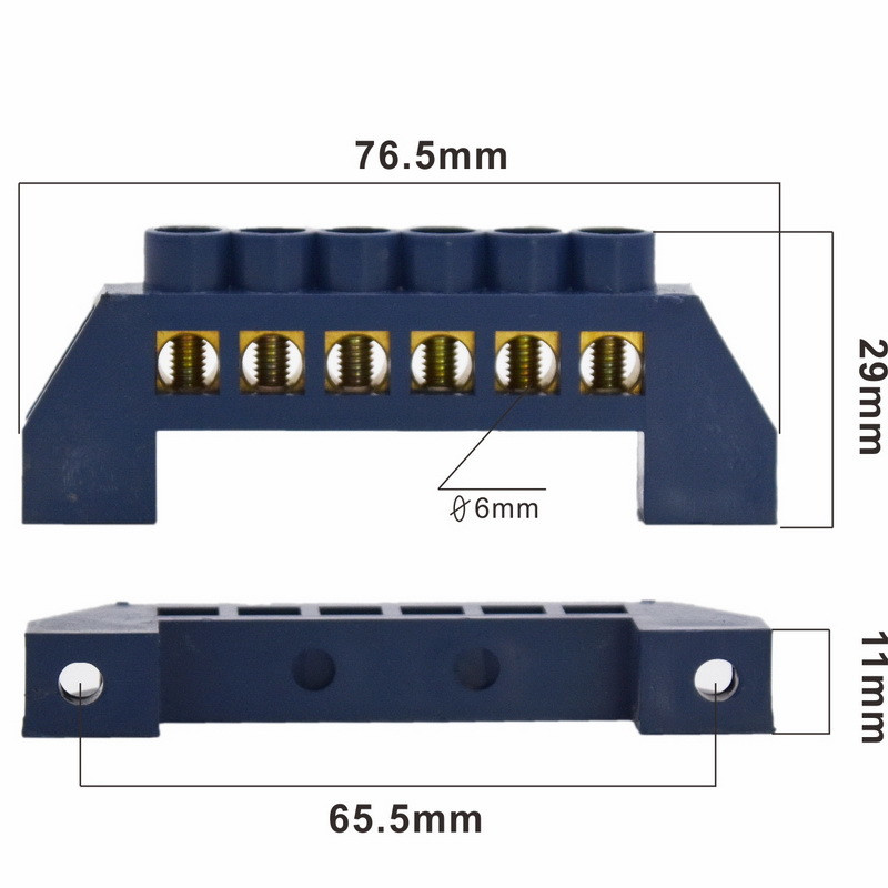 250V-450V Most s vijčanim priključkom Električna distribucija Neutralno ožičenje Blok konektor 4 8 10 položaja pinova Otvor za din šinu od mesinga
