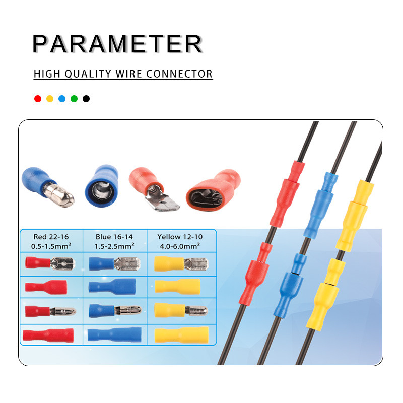 Upakovano u kutiju od 240 KOM Spade bullet Crimp terminals Izolirani kabelski konektor Električna žica PVC muški ženski set spojnih terminala