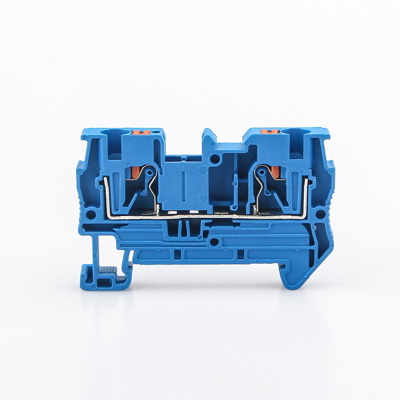 10-komadni terminalni blok PT-4 plavi konektori za ožičenje Push in Din rail montirani na oprugu bez vijaka Prolazni vodiči žice PT4