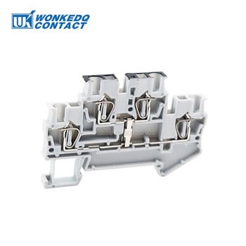 5Pcs STTB 2.5-PV Spring-cage Double Level Equipotential Strip Block Wire Electric Connector DIN Rail Terminal Block ST 2.5mm²