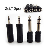 6,35 mm 6,5 mm 1/4" mono Mascul la 3,5 mm 1/8" Conector Femeie 2 Poli 3 Poli Jack Audio Speaker Terminal Plug Adaptor pentru căști