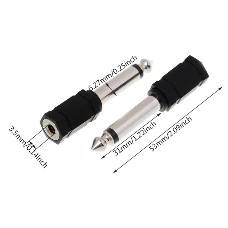 6,35 mm 6,5 mm 1/4" mono Mascul la 3,5 mm 1/8" Conector Femeie 2 Poli 3 Poli Jack Audio Speaker Terminal Plug Adaptor pentru căști
