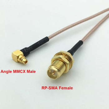 1 τεμ. MMCX Angle / Striaght Αρσενικό σε SMA / RP-SMA Γυναικείο καλώδιο φλάντζας γραμμικής κεραίας για εξαρτήματα PFV RC 5,8 GHz 10 cm 15 cm 20 cm 30 cm