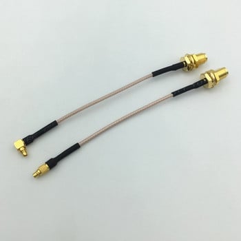 1Pcs MMCX Angle / Straaght Male to SMA / RP-SMA Female Linear Antena Flange Cable for PFV RC Parts 5.8GHz 10cm 15cm 20cm 30cm