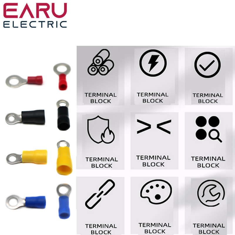 100kom RV 5.5-4 RV5.5-5 RV5.5-6 RV5.5-8 10 12 prstenasto izolirani žičani konektor Električni stezaljki kabelski žičani konektor