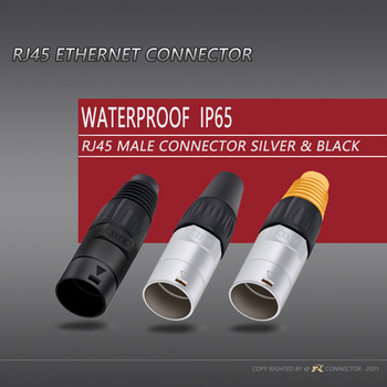 10 бр./5 комплекта 8p8c RJ45 водоустойчив конектор, оранжев и черен, монтаж на панел + кабелен конектор, RJ45 Ethernet/мрежов конектор, IP65 ниво