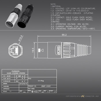 10 τεμ./5 σετ 8p8c RJ45 Αδιάβροχο βύσμα, Πορτοκαλί&Μαύρο, Βάση πάνελ + Βύσμα καλωδίου, Υποδοχή Ethernet/Δίκτυο RJ45, Επίπεδο IP65