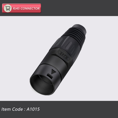  8p8c RJ45 vodootporni konektor, narančasti i crni, montaža na ploču + žičani konektor, RJ45 Ethernet/mrežni konektor, IP65 razina