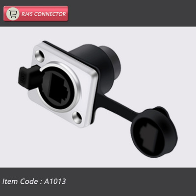  8p8c RJ45 vodootporni konektor, narančasti i crni, montaža na ploču + žičani konektor, RJ45 Ethernet/mrežni konektor, IP65 razina