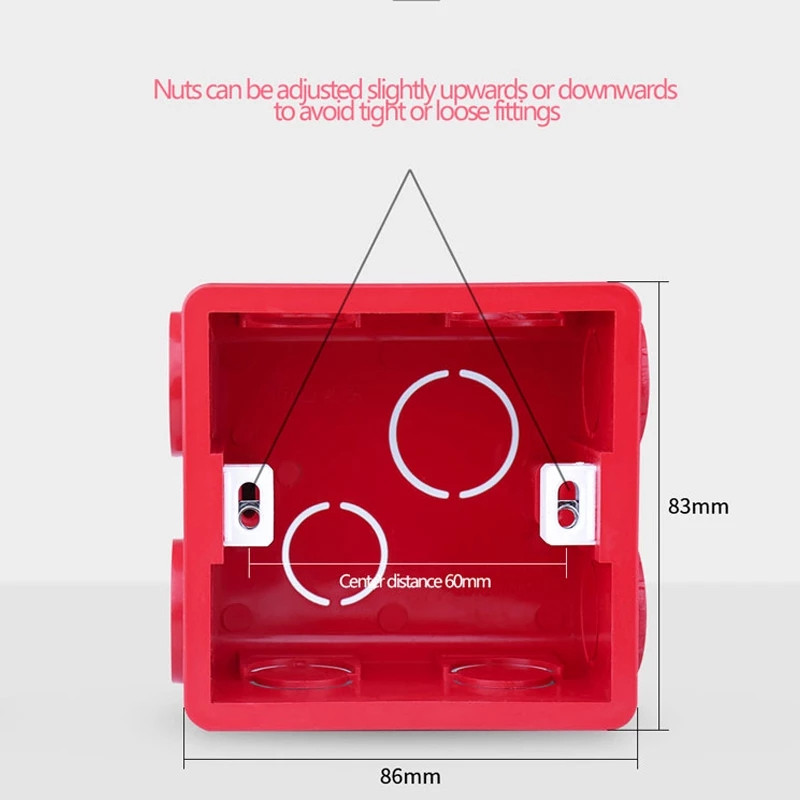 Montažna kutija Kazetna sklopka Utičnica Razvodna kutija Skrivena skrivena unutarnja montažna kutija Tip 86 Bijela Crvena Plava kutija