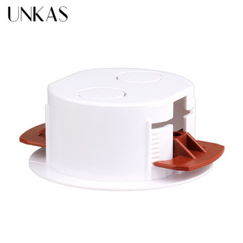 UNKAS Кръгла суха облицовъчна кутия за гипсокартон / гипсокартон / гипсокартон 50 mm Монтажно разстояние 32 mm Дълбочина на монтажна кутия