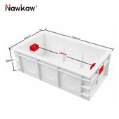 Nawkaw 146 * 86 * 50 mm regulējama slēpta iekšējā montāžas tumšā kaste 146 * 86 mm slēdzim un kontaktligzdai baltai sadales kārbai