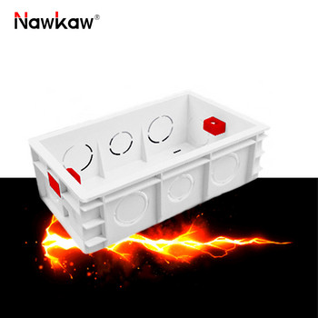 Nawkaw 146*86*50mm Ρυθμιζόμενη κρυφή εσωτερική τοποθέτηση Σκούρο κουτί για διακόπτη και πρίζα 146*86mm Λευκό κουτί διακλάδωσης