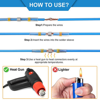 100 бр. Челни конектори за запояване Червени бели сини Водоустойчиви конектори за термосвиваеми проводници Автомобилни морски електрически клеми