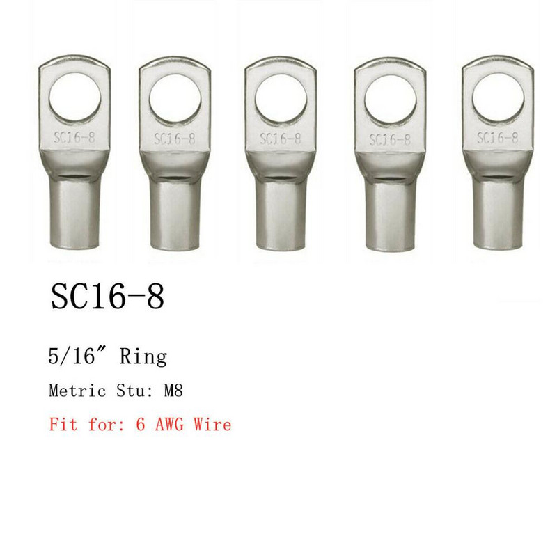 100/50/25/10PCS 4-25mm terminali Baterijska žica Kabel za zavarivanje Konektori Set Asortiman Kositreni bakreni ušice Prstenovi