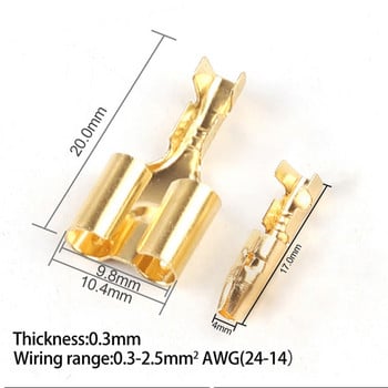 10/30/50 Комплект 4.0 Bullet Terminal Един женски два мъжки конектор за автомобилен електрически проводник Диаметър 4 mm Прозрачна обвивка