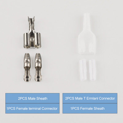 10/30/50 Set 4.0 Bullet Terminal Jedan ženski dva muški konektor električne žice automobila Promjer 4 mm prozirni omotač