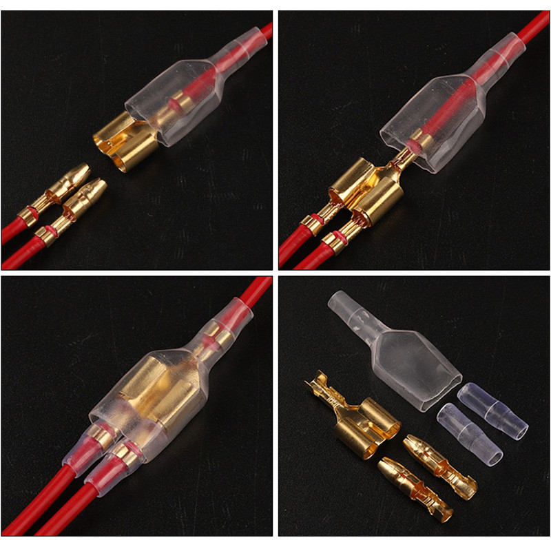 10/30/50 Set 4.0 Bullet Terminal Jedan ženski dva muški konektor električne žice automobila Promjer 4 mm prozirni omotač