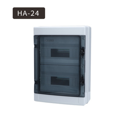 HA-4/8/12/15/18/24 načina Plastična električna razvodna kutija Vodootporna MCB kutija Razdjelna kutija montirana na ploču--HA serija