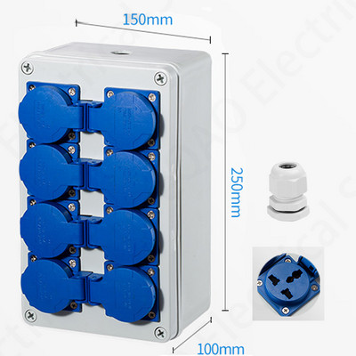 Vanjska utičnica za kišnicu Tri rupe 220V/ 10A kućna zidna višenamjenska vanjska utičnica Kutija za punjenje električnog automobila