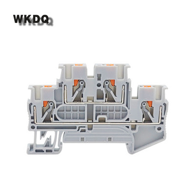 10 vnt PTTB2.5 įstumiamas dvigubo lygio 2 sluoksnio jungties kištukas PTTB-2.5 laidas elektros jungtis Din bėgio gnybtų blokas PTTB 2.5