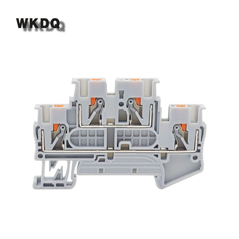 10 vnt PTTB2.5 įstumiamas dvigubo lygio 2 sluoksnio jungties kištukas PTTB-2.5 laidas elektros jungtis Din bėgio gnybtų blokas PTTB 2.5